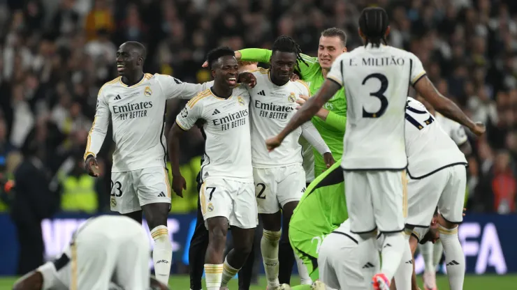 Los jugadores de Real Madrid, a puro festejo.
