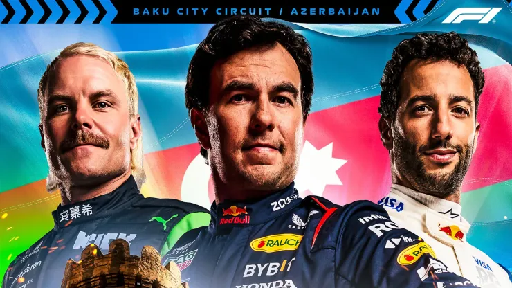 Checo Pérez protagonizó el póster del GP de Azerbaiyán 2024
