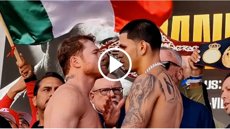 Canelo Álvarez y Edgar Berlanga tuvieron un último cara a cara.
