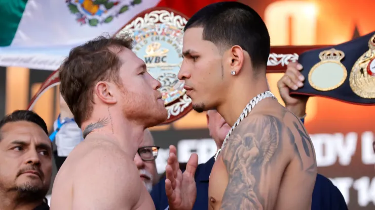 Canelo Álvarez y Edgar Berlanga, cara a cara.
