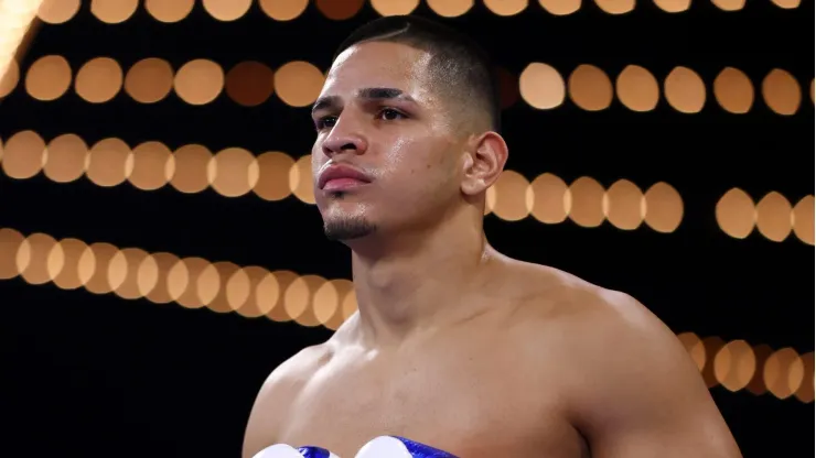 NEW YORK, NY - JUNE 11: Edgar Berlanga during his NABO super middleweight championship fight against Alexis Angulo at The Hulu Theater at Madison Square Garden on June 11, 2022 in New York City. Berlanga defeated Angulo on a decision. Photo by Rich Schultz/Getty Images)
