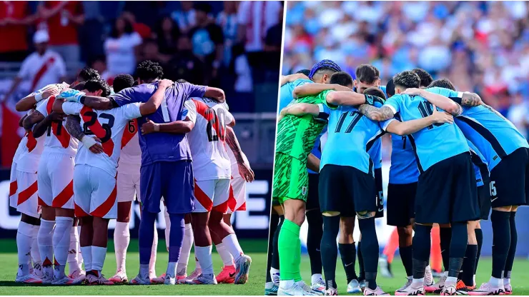 Las alineaciones de Perú y Uruguay
