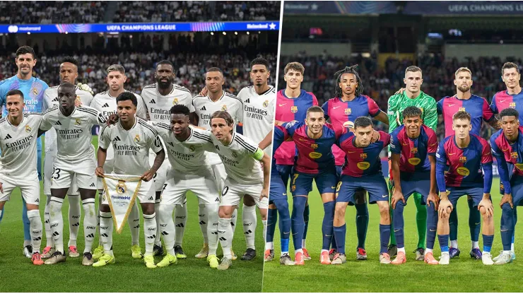 Las alineaciones de Real Madrid y Barcelona
