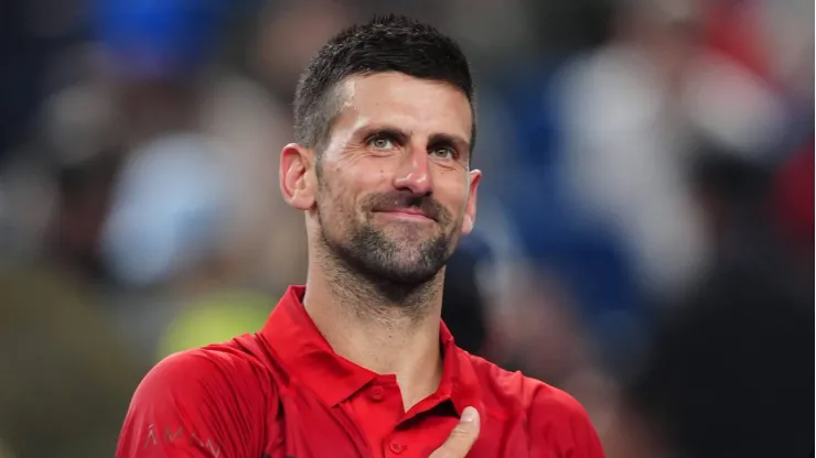 Sport Bilder des Tages 241011 &#8212; SHANGHAI, Oct. 11, 2024 &#8212; Novak Djokovic gestures after the men s singles quarterfinal match between Jakub Mensik of the Czech Republic and Novak Djokovic of Serbia at the ATP, Tennis Herren World Tour Shanghai Masters tennis tournament in Shanghai, east China, Oct. 11, 2024.  SPCHINA-SHANGHAI-TENNIS-ATP TOUR-SHANGHAI MASTERSCN XuxYanan PUBLICATIONxNOTxINxCHN
