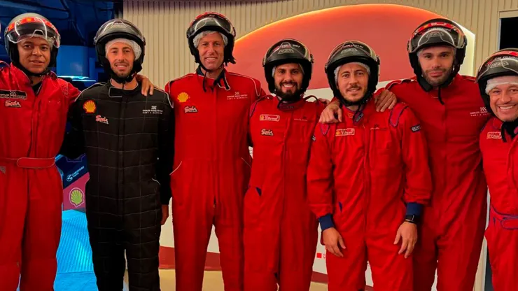 Eden Hazard y Kylian Mbappé coincidieron en los karts de Carlos Sainz
