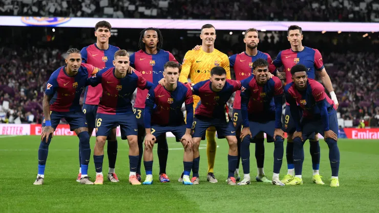 Foto de equipo del FC Barcelona en el Clásico vs. Real Madrid
