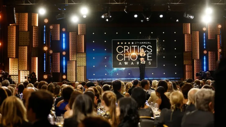 Maria Bakalova speaks onstage during the 27th Annual Critics Choice Awards at Fairmont Century Plaza on March 13, 2022.
