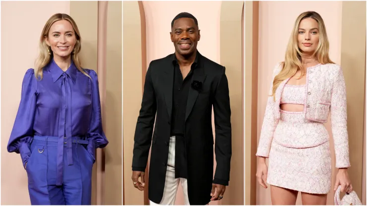 L-R: Emily Blunt, Colman Domingo and Margot Robbie 
