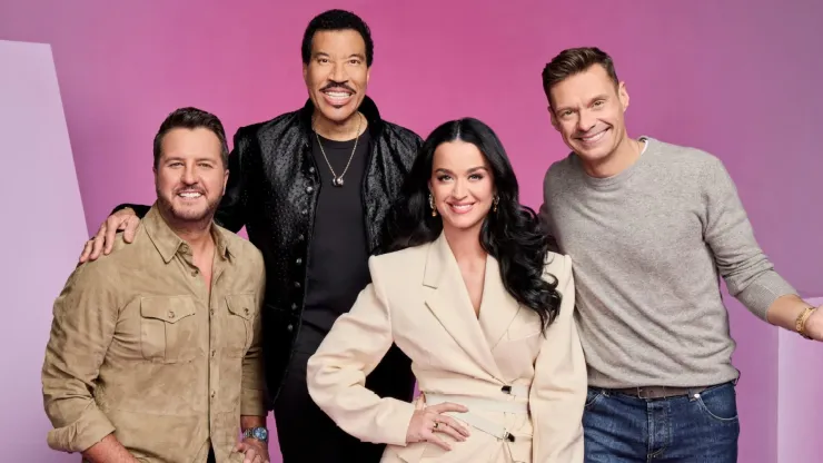 Lionel Richie, Luke Bryan, Katy Perry and Ryan Seacrest in American Idol Season 22.
