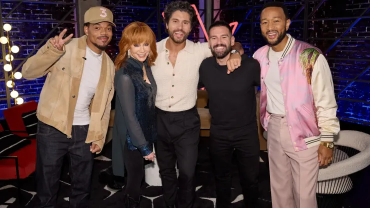 Reba McEntire, John Legend, Chance the Rapper and Dan + Shay in The Voice.
