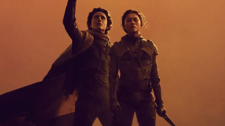 Timothée Chalamet and Zendaya in Dune: Part Two.
