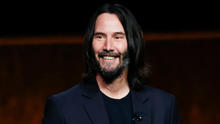 Keanu Reeves speaks onstage during CinemaCon 2022 - Lionsgate Invites You to An Exclusive Presentation of its Upcoming Slate.
