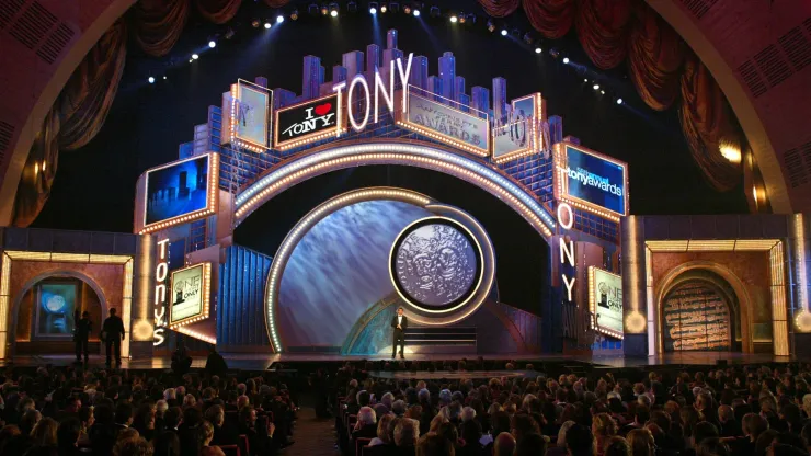 Hugh Jackman appears on stage during the "58th Annual Tony Awards" at Radio City Music Hall on June 6, 2004 in New York City.
