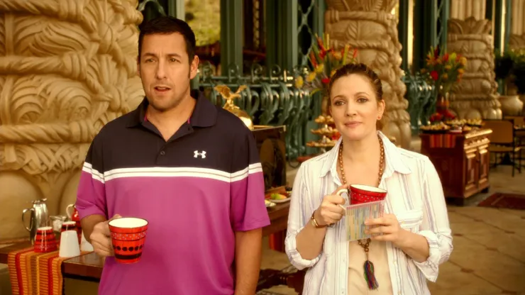 Drew Barrymore and Adam Sandler in Blended.
