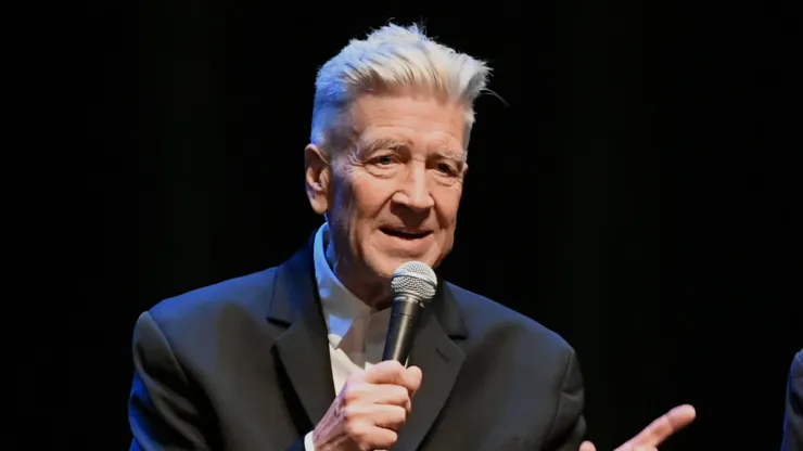  David Lynch speaks onstage during the In Conversation Panel for 'Another Day In The Life" with Ringo Starr, David Lynch and Henry Diltz at Saban Theatre on October 29, 2019 in Beverly Hills, California.
