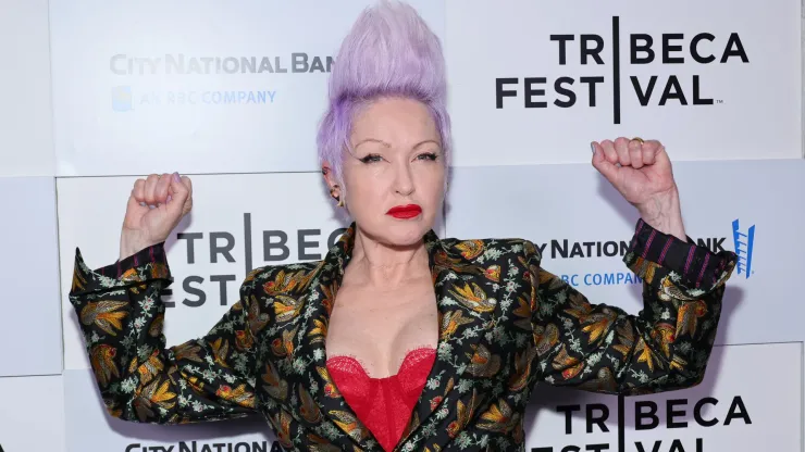 Cyndi Lauper attends the "Let the Canary Sing" premiere -during the 2023 Tribeca Festival at Beacon Theatre on June 14, 2023 in New York City.
