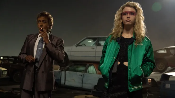 Giancarlo Esposito and Mia Goth in MaXXXine.
