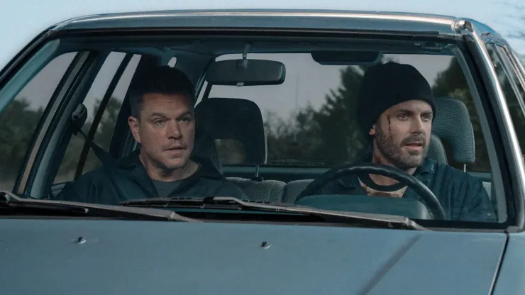 Matt Damon and Casey Affleck in The Instigators.
