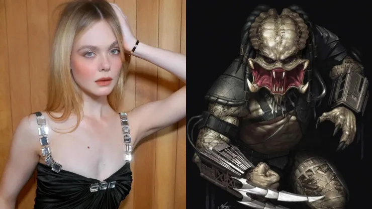 Elle Fanning and Predator.
