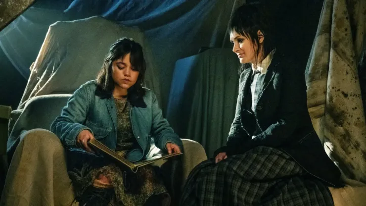 Winona Ryder and Jenna Ortega in Beetlejuice Beetlejuice. 
