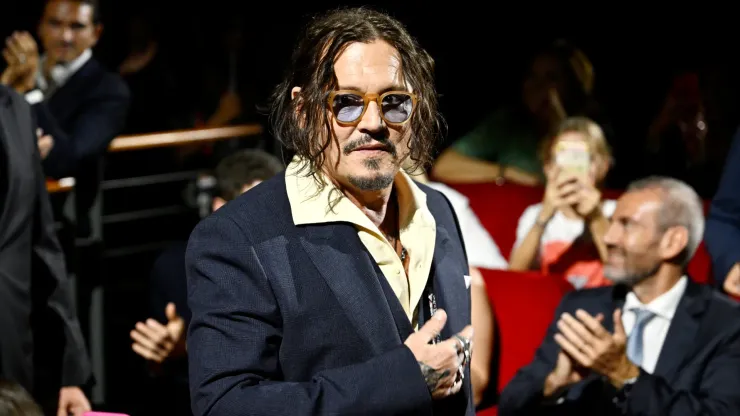 Johnny Depp receives the Lifetime Achievement Award during the Award Ceremony during the 19th Rome Film Festival at Sala Petrassi on October 26, 2024 in Rome, Italy.
