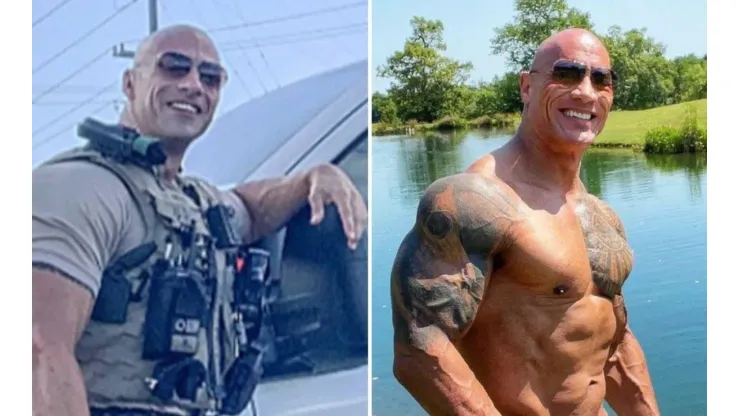 ¡Son iguales! Eric Fields posó como Dwayne "The Rock'" Johnson
