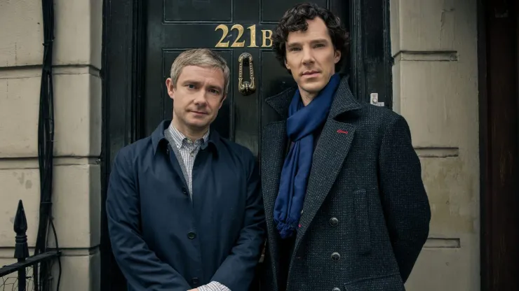 Sherlock Season 3<br />
Sundays January 19 - February 2, 2014<br />
10pm ET on MASTERPIECE on PBS
Sherlock Holmes stalks again in a third season of the hit modern version of the Arthur Conan Doyle classic, starring Benedict Cumberbatch (War Horse) as the go-to consulting detective in 21st-century London and Martin Freeman (The Hobbit) as his loyal friend, Dr. John Watson.
Shown from left to right: Martin Freeman as Dr. John Watson and Benedict Cumberbatch as Sherlock Holmes
(C)Robert Viglasky/Hartswood Films for MASTERPIECE
This image may be used only in the direct promotion of MASTERPIECE. No other rights are granted. All rights are reserved. Editorial use only.
