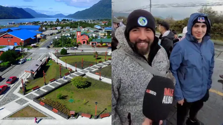 Hinchas albos viajaron desde Hornopirén a Puerto Montt para ver a Colo Colo.
