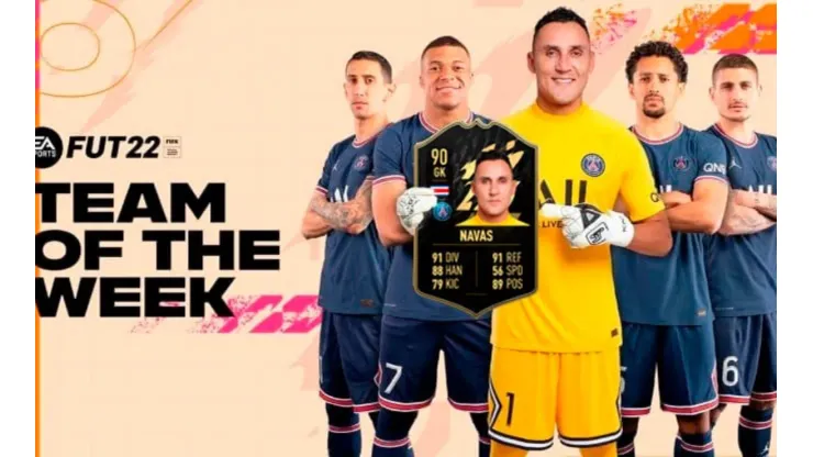 Keylor Navas aparece por segunda vez en el equipo de la semana de FIFA 22.
