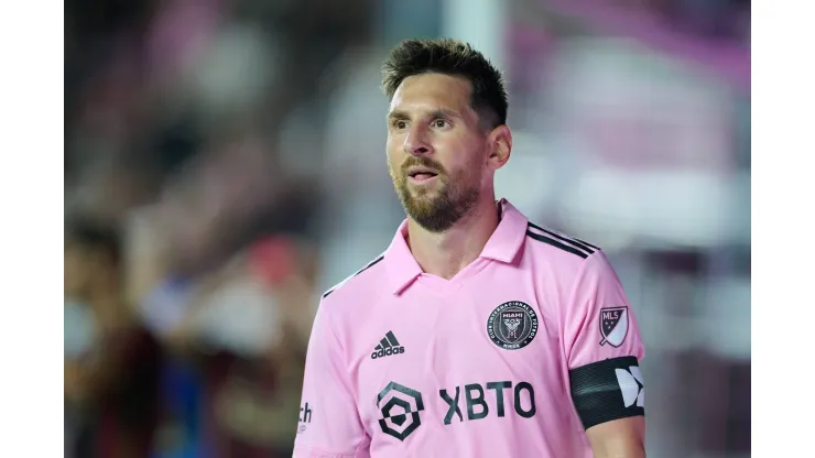 Lionel Messi celebrates his goal 2-0 of  Inter Miami during the game Inter de Miami vs Atlanta United, corresponding to the group stage of the Leagues Cup 2023, at DRV PNK Stadium, on July 25, 2023.
Lionel Messi celebra su gol 2-0 de Inter Miami durante el partido Inter de Miami vs Atlanta United, correspondiente a la fase de grupos de la Leagues Cup 2023, en el Estadio DRV PNK, el 25 de Julio de 2023.
