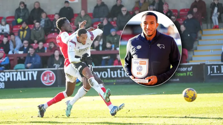 Fue el MVP: Nathaniel Méndez-Laing anotó un gol en el triunfo de Derby County.
