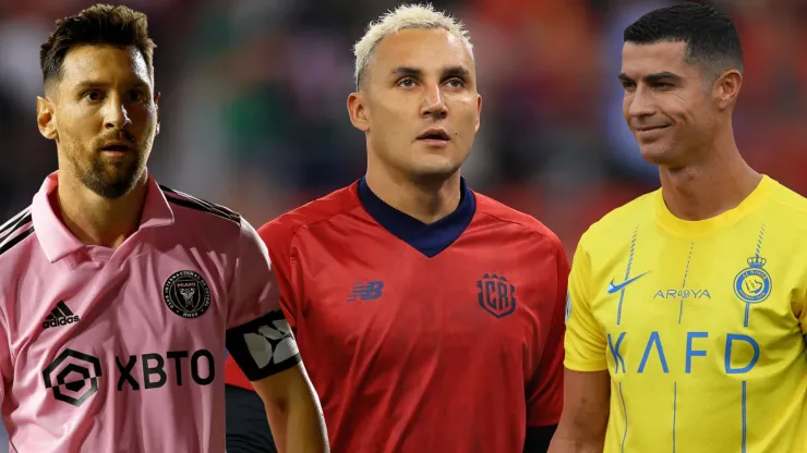 Keylor Navas junto a los dos grandes referentes del fútbol mundial.
