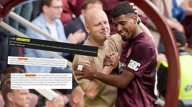 "Masterclass": medios de Escocia se rinden ante Gerald Taylor tras su debut en el Hearts.
