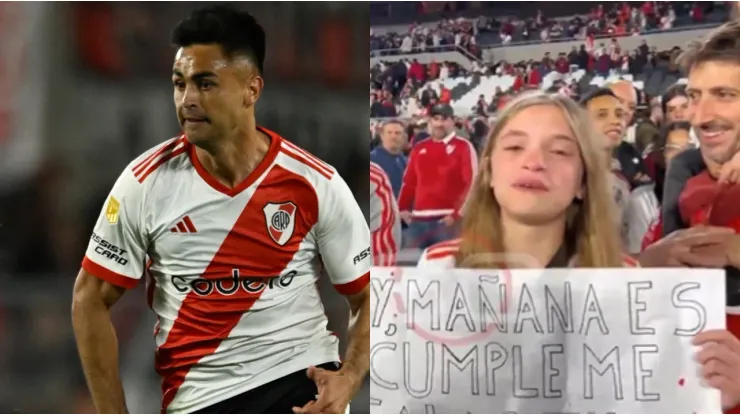 Pity Martínez: ovación en el Monumental y emotivo gesto con una hincha de River