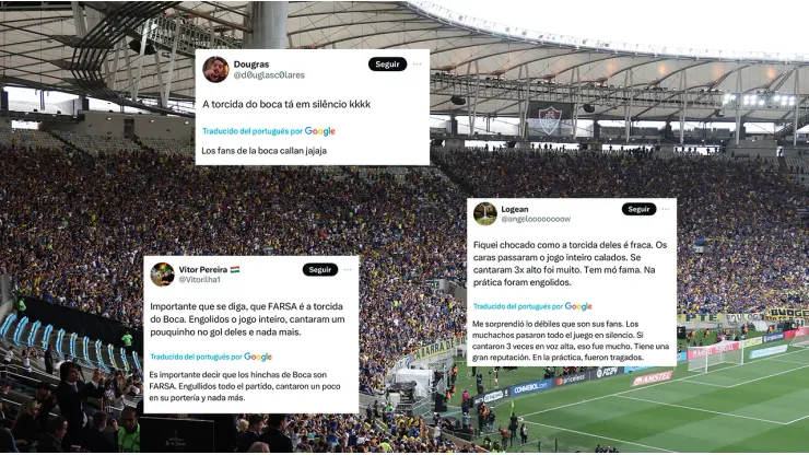 Los hinchas de Fluminense describieron el poco aliento de los hinchas de Boca.
