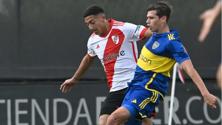 Lautaro Godoy, una de las grandes figuras de River en el superclásico de Reserva.
