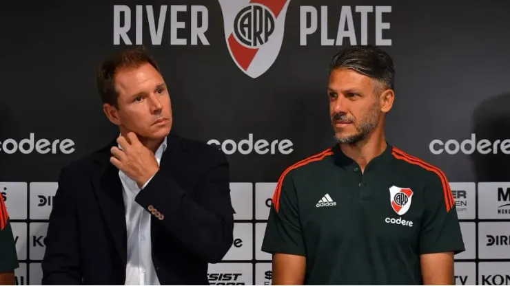 Jorge Brito y Martín Demichelis. Presidente y director técnico de River.
