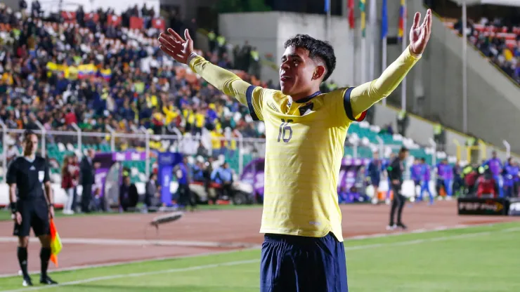 Kendry Paéz celebra un gol de Ecuador.
