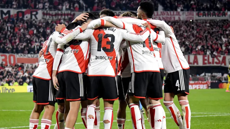 Los jugadores de River, a puro festejo.
