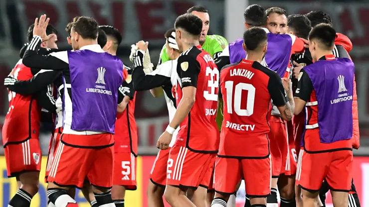 Los jugadores de River, a puro festejo.
