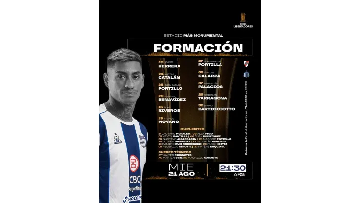 Así forma Talleres.