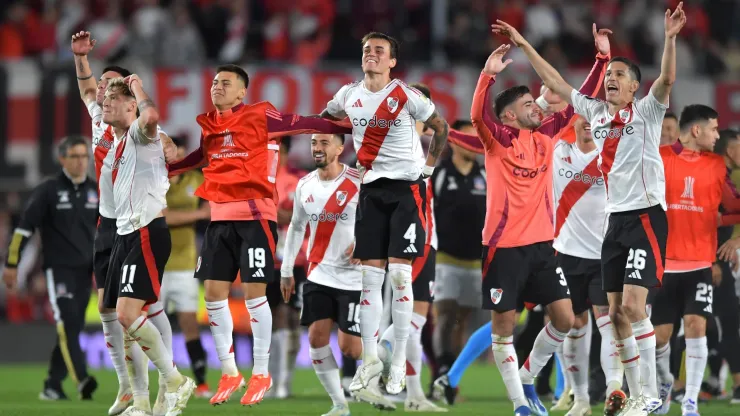 Los jugadores de River, a puro festejo.
