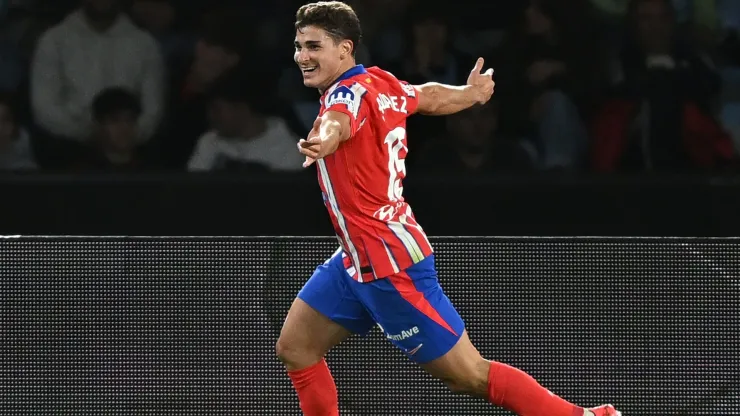 Julián Álvarez festeja su gol ante Celta de Vigo.
