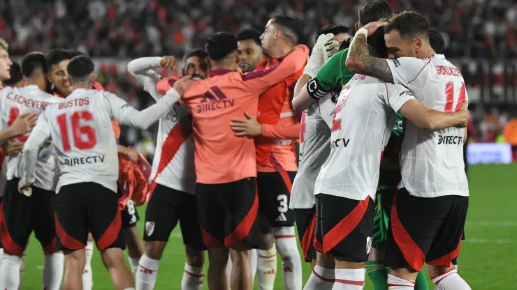 Los jugadores de River, en pleno festejo.
