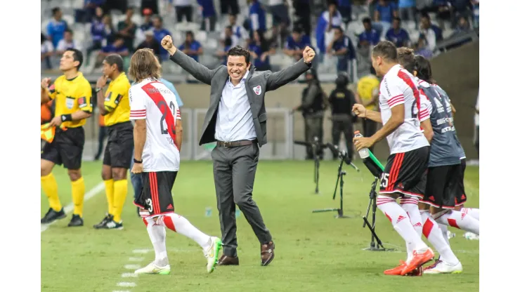 Marcelo Gallardo festeja la goleada de River ante Cruzeiro en 2015
