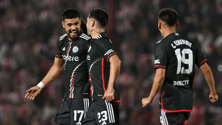 Los jugadores de River, a puro festejo.
