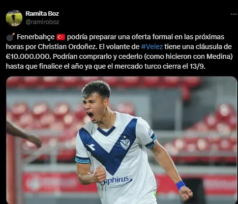 Fenerbahce quiere a Ordoñez.