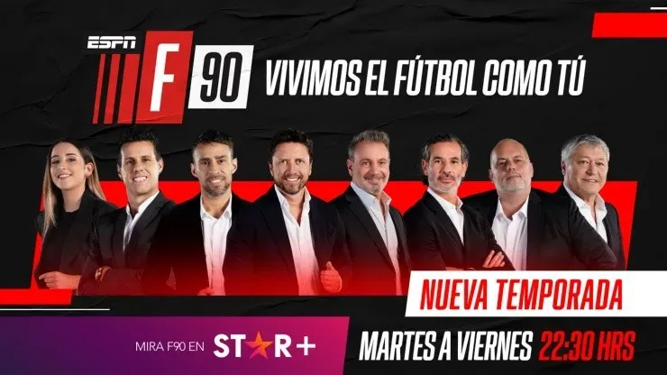 F90 es otro de los espacios de ESPN Chile con nueva temporada para este 2023. Foto: Disney Chile.