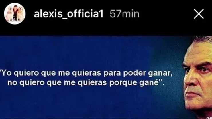 La frase de Bielsa que Alexis compartió