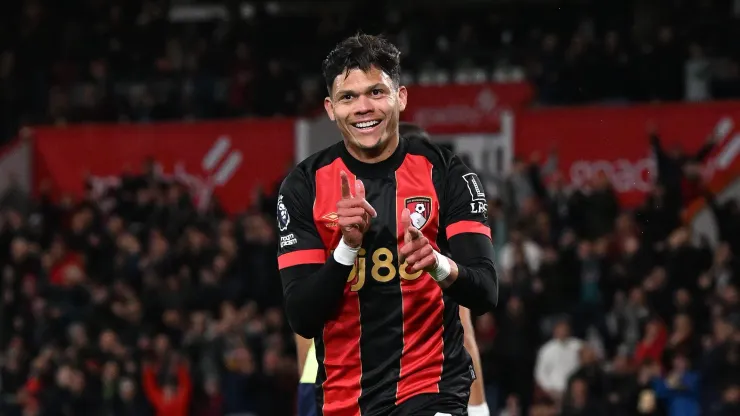 Evanilson festeja golo pelo Bournemouth. Foto: Imago
